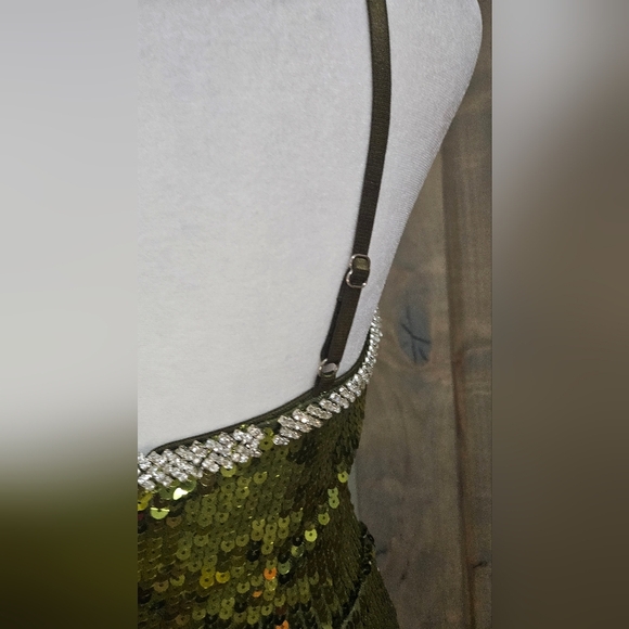 FASHION NOVA Shimmer On Sequin Maxi Dress - Green. Size Small NWT - Picture 16 of 16